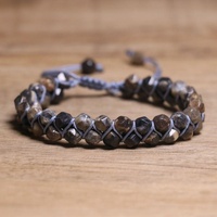 Bracelet en macramé double facetté en unakite naturelle de 6 mm pour la croissance spirituelle, bijou en cristal pour la guérison des douleurs émotionnelles, vente en gros