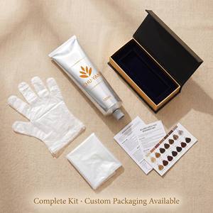 Crème colorante capillaire à base de plantes brun châtain 100ml Tube Sans ammoniaque à base de plantes Qualité professionnelle permanente OEM ODM Usine - Product Image 5