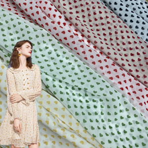 100% <span class=keywords><strong>Polyester</strong></span> Vải Phụ Nữ Quần Áo 75D Chiffon Dobby Tim In Voan <span class=keywords><strong>Georgette</strong></span> In Vải Với Trái Tim In Vải - Product Image 1