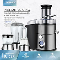Mixeur Commercial 4-en-1, Extracteur de Jus, Broyeur, 5 Vitesses, Machine Multifonctionnelle pour Jus et Broyage à Sec