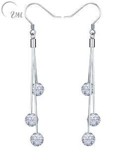 Pendientes de Plata de Ley 925 UM JEWELRY para Mujer, con Circonita, Estilo Coreano Moderno, Certificados por Terceros, Venta al Por Mayor - Product Image 1