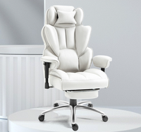 Chaise de bureau ergonomique réglable avec repose-pieds, dossier haut, chaise de direction en cuir, chaise de bureau confortable pivotante