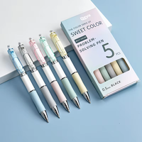 Lot de stylos gel Macaron haute qualité à séchage rapide, stylo pinceau à pression pour signature, logo personnalisé, rose, bleu, rouge, blanc, 0,5 mm, vente en gros