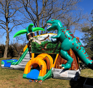 Castillo Inflable con Tobogán y Área de Saltos con Temática de Dinosaurios Jurásicos 2026, Casa de Brinco Inflable para Alquilar - Product Image 1