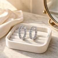 Orecchini a Cerchio di Lusso in Argento Sterling S925 con Moissanite da 2,6 Carati