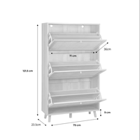 Vente en gros d'usine OEM ODM Armoire à chaussures mince et rabattable Étagère à chaussures en bois Étagère à chaussures avec porte en rotin