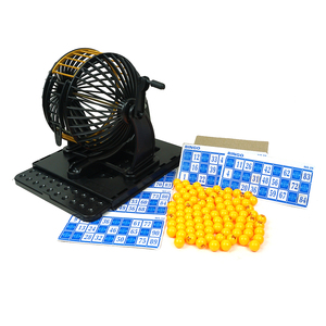 Machine de loterie de <span class=keywords><strong>bingo</strong></span> noir en plastique de qualité supérieure complète avec boules et cartes pour jeu de fête en famille - Product Image 4