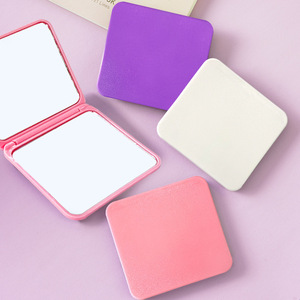 Portable makeup <b>mirror</b>, dressing <b>mirror</b>, princess <b>mirror</b>, foldable, portable, trendy, simple, mini double-sided <b>square</b> <b>mirror</b> - Product Image 1