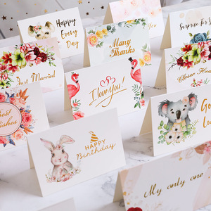 Impresión personalizada de San Valentín, tarjetas de agradecimiento de amor a granel, papel de aluminio dorado, tarjeta de felicitación de los mejores deseos, mini papel - Product Image 3