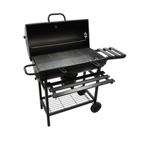 590 pieds carrés Barbecue au charbon de bois avec zone de cuisson grillagée, grills au charbon de bois en forme de baril avec table latérale pour l'extérieur, la cour, la terrasse et les fêtes