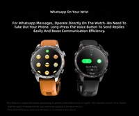 Montre connectée HD300 Pro AMOLED avec surveillance de la fréquence cardiaque, suivi de la santé, appels, GPS, cartes hors ligne, résistance à l'eau 3ATM, réponse aux messages WhatsApp