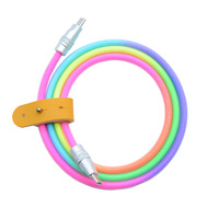Kabel Data Transfer Pengisian Daya Ultra Cepat Tipe-C 240W Rainbow Braided Nylon dengan Konduktor Tembaga Murni yang Dapat Disesuaikan untuk iPhone 16
