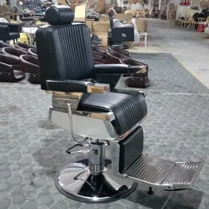 Sillas de Barbero Reclinables Ajustables <span class=keywords><strong>Retro</strong></span> Tradicionales, Silla de Peluquería Hidráulica Resistente para Estilismo, Salón de Belleza - Product Image 2