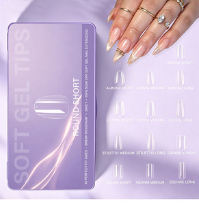 New transparent soft <b>gel</b> <b>nail</b> tip 300pcs/box immersion full <b>set</b> of anti shatter artificial <b>nail</b> tablet capsule suitable for Sal - Product Image 1