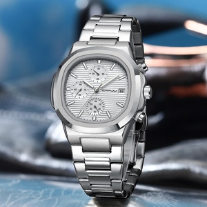 Reloj de Pulsera de Cuarzo Casual para Hombre, Diseño Ovalado, Cronógrafo, Esfera a Rayas, Correa de Acero Inoxidable, Luminoso e Impermeable, OEM ODM - Product Image 6