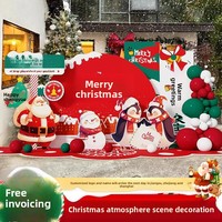 Kit de ballons de Noël personnalisé moderne avec toile de fond en panneau KT, impression numérique, imperméable, réutilisable, pour centre commercial, maternelle, fête de Noël, fête photo