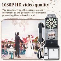 Téléphone Vintage Moderne avec Livre d'Or Vidéo pour Mariage et Cabine Photo, avec Boîte aux Lettres Vocale, Mémoire 32 Go, Modèle F17 Filaire LAN