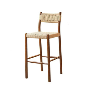 <span class=keywords><strong>Chaise</strong></span> nordique personnalisable, tabourets <span class=keywords><strong>de</strong></span> <span class=keywords><strong>bar</strong></span> en bois pour cuisine, chaises <span class=keywords><strong>de</strong></span> <span class=keywords><strong>bar</strong></span> hautes modernes en bois avec siège en corde, mobilier <span class=keywords><strong>de</strong></span> <span class=keywords><strong>bar</strong></span> - Product Image 6