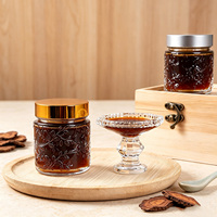 Pot en verre gaufré vide en gros de 4 oz pour baume, onguent ou cosmétique avec couvercle argenté
