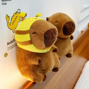 คาพิวาราตุ๊กตาผ้าขนเป็ดสีเข้มของเล่นจำลองคาพิบาร่าพวงกุญแจตุ๊กตาสัตว์ยัดไส้ผ้าฝ้าย PP ยัดไส้ของเล่น - Product Image 5