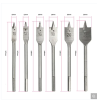Foret à bois professionnel BMCA-46 6-50 mm à queue hexagonale et triple pointe plate pour outils de perçage manuel de charpentier