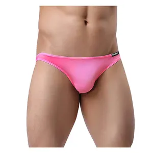 Hot sale premium polyester elastane stretchy sexy low rise waist bikini swim briefs thong mens fitness swimwear