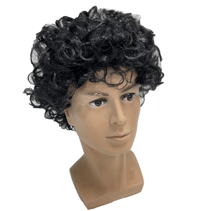 Tóc Giả Xoăn Ngắn Màu Đen Tùy Chỉnh Tóc Giả Tổng Hợp Tóc Giả Hóa Trang Phong Cách Chiên Sam Bankman Cho Nam - Product Image 6