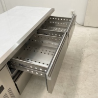 Neues Design Luftgekühlter Edelstahl-Kühltisch Arbeitstisch-Kühlschrank mit Schubladen für Gewerbeküchen