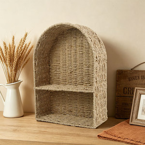 Cesta de Almacenamiento Rectangular de Cuerda de Papel para Montar en la Pared, Ecológica, Organizador para el Hogar - Product Image 1