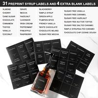 Distributeur de sirop premium, pompe à café, distributeur de sirop en verre carré avec pompes et étiquettes, 16,9 oz, 500 ml