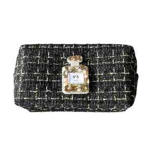 Classique De Luxe Polyester Sans Poignée Sac Fourre-Tout Noir Faux Cuir avec Organisateur Intérieur Fermeture À Glissière Motif Perlé Tendance De La Mode - Product Image 5