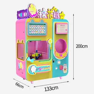 High Profit Make Money Exclusive Diy Function Full Automatic Cotton Candy Vending Machine