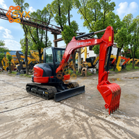 Экономичный Оригинальный Японский Мини-Экскаватор Kubota KX155 с Ковшом 0.2м³ и Грузоподъемностью 5 Тонн, Б/У, на Гусеничном Ходу, для Рекультивации Земель