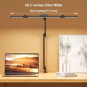 Lámpara de escritorio con brazo oscilante ajustable para arquitecto Led con protección ocular de 6000K, lámpara de arquitecto <span class=keywords><strong>articulada</strong></span> con Control de gestos negro con abrazadera - Product Image 1