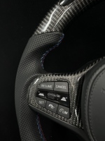 Volant chauffant à fond plat en fibre de carbone pour BMW Volante M40i X3 G01 M40i X4 M40i G02 M5 F10 F90 E60 E39 F91m8 F30 2020