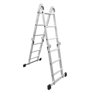 En131 Professional 370Cm <span class=keywords><strong>Escalera</strong></span> de aluminio multiusos 4X3 escalones 150Kgs <span class=keywords><strong>Escalera</strong></span> plegable - Product Image 1
