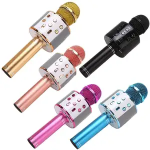 WS-858 kablosuz BT mikrofon WS858 Karaoke el Stereo Mic USB hoparlör çalar KTV
