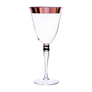 Vente en gros de verres à vin <span class=keywords><strong>rose</strong></span> <span class=keywords><strong>doré</strong></span> design vintage européen avec bordure <span class=keywords><strong>rose</strong></span> clair <span class=keywords><strong>gobelet</strong></span> à logo personnalisé pour restaurant hôtel - Product Image 1