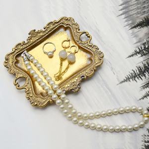 Ingrosso Vintage Piccolo Oro Antico Cintolino Piatto Gioielli Anello Portagioie Vassoio per Congelamento per Compleanno e Regali di Nozze - Product Image 3