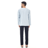 Pyjama Kurta en coton blanc avec broderie arabe, indienne et musulmane pour hommes