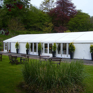 Carpa de Fiesta Tipo Marquesina con Marco Negro y Cristal, Carpa para Bodas y Eventos, Capacidad para 500 Personas, Carpas de Lona Blanca de 20X30 para Eventos - Product Image 4