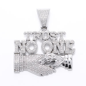 Fashion Shine Trust <span class=keywords><strong>nessuno</strong></span> ciondolo a forma di <span class=keywords><strong>cuore</strong></span> collana e bracciale oro placcato in argento realizzato in resistente in lega di zinco gioielli - Product Image 2