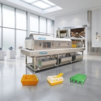 Machine de lavage automatique de caisses en plastique, laveuse haute pression pour cages à poulets, machine de nettoyage de paniers à volailles en SUS304, industrielle