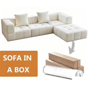 Canapé sectionnel en forme de U en bois et tissu de style européen moderne pour salon, appartement, hôtel, villa - Product Image 5