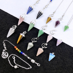 Bán Buôn Tay Khắc Chất Lượng Cao Tinh Thể Thạch Anh Con Lắc Đá Quý Wicca Cho Chữa Bệnh - Product Image 3