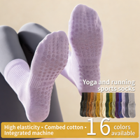 Nouvelles chaussettes de yoga et de pilates pour femmes, style Lulu, printemps-été, en coton, mi-mollet, professionnelles, antidérapantes, personnalisables