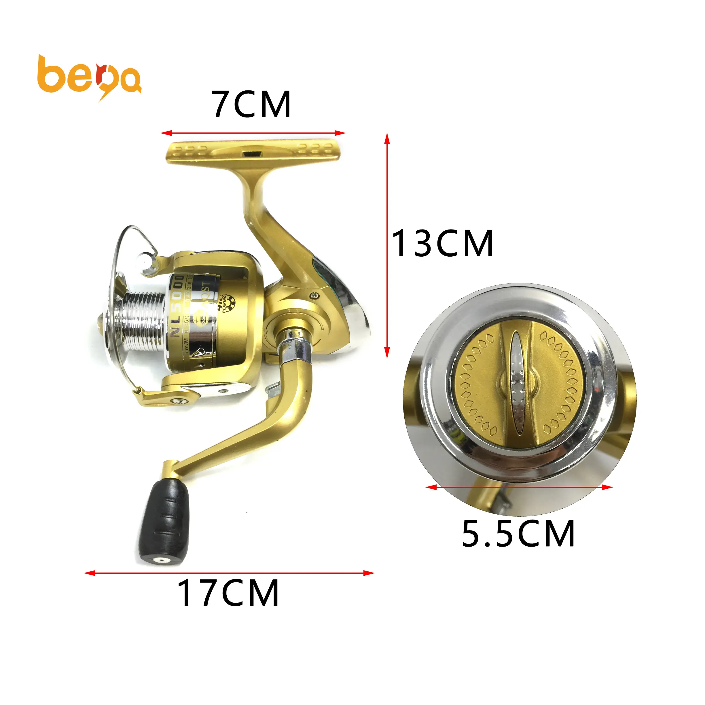 NL1000-6000 Super Light Structure Design For Aluminum Handle Plastic Spool Spanning Reel Fishing Reel 4BB