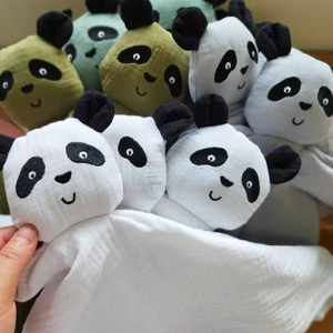 <span class=keywords><strong>Couverture</strong></span> de couette de bébé de conception de <span class=keywords><strong>Panda</strong></span> de mousseline de coton organique de certificat de la CE - Product Image 2