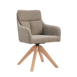 Chaise de salle à manger pivotante de luxe moderne avec dossier en bois et assise rembourrée douce pour la maison, le bureau, l'hôtel, le restaurant, la cuisine - Product Image 1