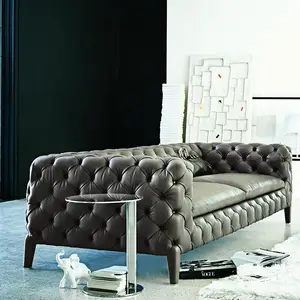 Offre spéciale, meubles pour le salon, design moderne et luxueux, canapé Windsor à trois places, canapé Chesterfield en cuir